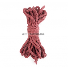 Хлопковая веревка BDSM 8 метров, 6 мм, цвет бургунд