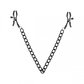 Затискачі для сосків Bedroom Fantasies: Nipple Clamps with Chain, чорні