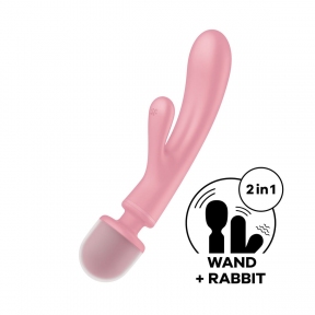 Вібратор-кролик з вібромасажером Satisfyer Triple Lover, рожевий, 3 мотори