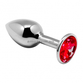 Металева анальна пробка із кристалом Alive Mini Metal Butt Plug Red L