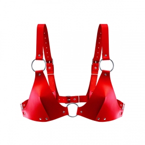 Ліф із натуральної шкіри Feral Feelings - Bikini Top, червоний