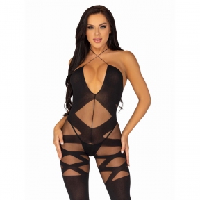 Бодистокинг Leg Avenue Illusion halter bodystocking One size, черный