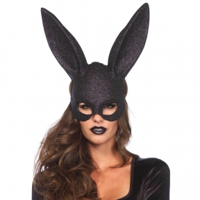 Яскрава маска кролика «Leg Avenue Glitter Masquerade Rabbit Mask», чорна
