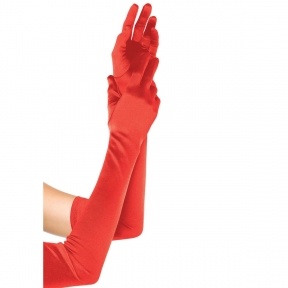 Довгі рукавички атласні Leg Avenue Extra Long Satin Gloves, One Size, червоні