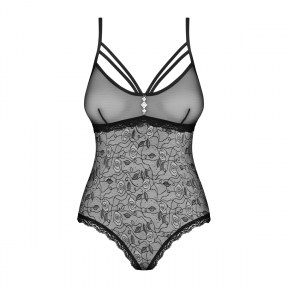 Кружевное боди с доступом Obsessive 818-TED-1 teddy, черное