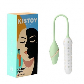 Пульсатор с вакуумным стимулятором Kistoy Cathy Pro на гибкой сцепке, подключение к смартфону