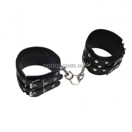 Оковы «Leather Double Fix Leg Cuffs» черные