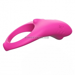 Эрекционное вибро кольцо «Shark rose», розовое, 9 режимов вибрации