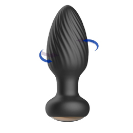 Анальна пробка з ротацією «Funejoy», чорна, 7 режимів вібрації та ротації