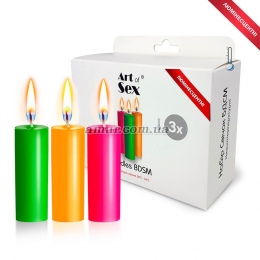 Набір свічок воскових Art of Sex size S 10 см, 3 шт, низькотемпературні, люмінісцентні