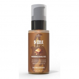 Зігріваючий масажний гель Sensuva Sizzle Lips Salted Caramel, 59 мл, без цукру, їстівний