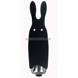 Вибропуля Adrien Lastic Pocket Vibe Rabbit, черная, со стимулирующими ушками