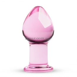 Рожева анальна пробка зі скла Gildo Pink Glass Buttplug No. 27