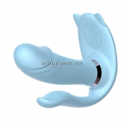 Вибратор с тройной стимуляцией «Cat Triple Wearable Vibrator», 9 режимов вибрации