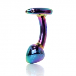 Изогнутая, анальная пробка «Jewellery Multicolour Curved Plug», S