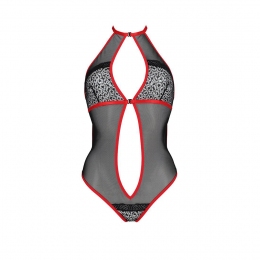 Сітчасте боді з мереживом на грудях Passion Satara Body, червоне