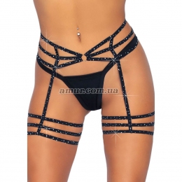 Пояс с подвязками и стразами Leg Avenue Rhinestone garter strapps, One Size