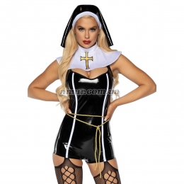 Провокационный виниловый костюм сестры-монахини Leg Avenue Vinyl Sinful Sister