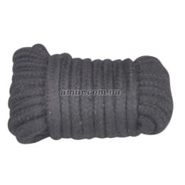 Веревка для бондажа «Fetish Bondage Rope» черная, 10 м