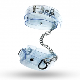 Поножі Feral Feelings - Ankle Restraints, блакитні, прозорі