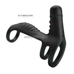 Вібронасадка для чоловіків «Vibrating Penis Sling» 10 режимів вібрації
