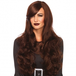 Хвиляста перука з косою чубчиком Leg Avenue Long Wavy Wig 68 см, коричнева