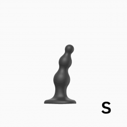 Фалоімітатор Strap-On-Me Dildo Plug Beads, чорний, S