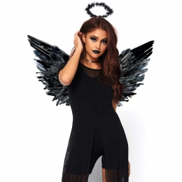 Крылья черного ангела Leg Avenue Angel Accessory Kit, черный, крылья, нимб