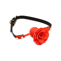 Силиконовый кляп с розой Master Series: Blossom Silicone Rose Gag – красный