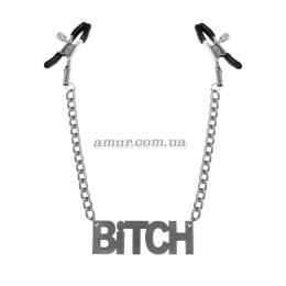 Затискачі для сосків Bitch, Feral Feelings - Nipple clamps Bitch, срібло/чорний