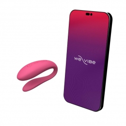 Смарт-вибратор для пар We-Vibe Sync Lite Pink, 10 виброрежимов, можно совмещать с проникающим сексом