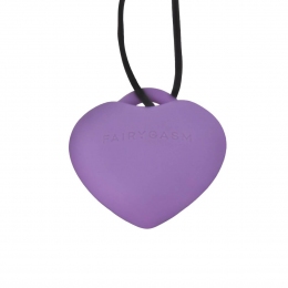 Мини-вибратор «Сердечко» FairyGasm PleasureStone, фиолетовый, 9 режимов, на шнурке