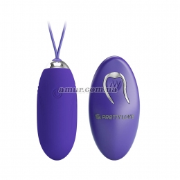Фиолетовый вибростимулятор-яйцо «Jenny-Youth», ДУ, 12 режимов вибрации