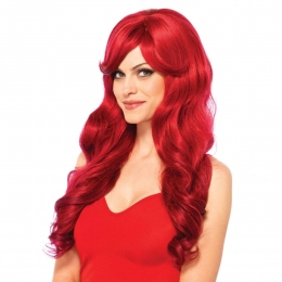 Хвиляста перука з косою чубчиком Leg Avenue Long Wavy Wig 68 см, червона