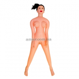 Надувная кукла «Angelina 3D» с вставкой из киберкожи и вибростимуляцией