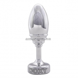 Металлическая анальная пробка Doxy Butt Plug Ribbed, ребристая, диаметр 3,3 см
