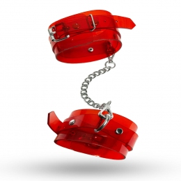 Поножі Feral Feelings - Ankle Restraints, червоні, прозорі