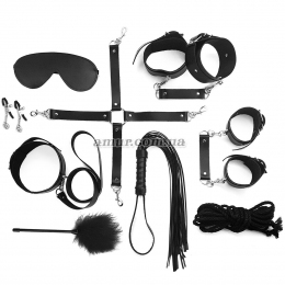 Набор БДСМ Art of Sex - BDSM Set Leather, 10 предметов, натуральная кожа