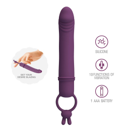 Вибратор с кольцом «Pretty Love Cora», 10 режимов вибарции