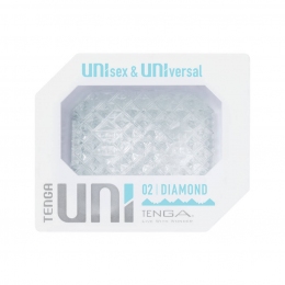 Унісекс-стимулятор Tenga Uni Diamond, білий, із зубчастим рельєфом, лубрикант в комплекті