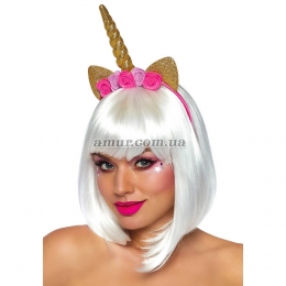 Украшение на голову в виде единорога Leg Avenue Golden unicorn flower headband
