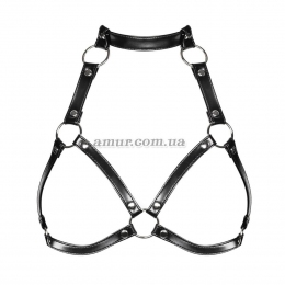 Портупея на грудь Obsessive A740 harness, черная, O/S, искусственная кожа