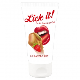 Массажный гель Lick It! Strawberry, 50 мл