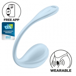 Смарт-віброяйце Satisfyer Smooth Petal Connect App, блакитне
