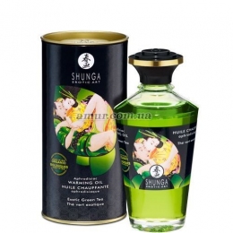 Органическое cогревающее масло Shunga Aphrodisiac Warming Oil - Exotic green tea, 100 мл