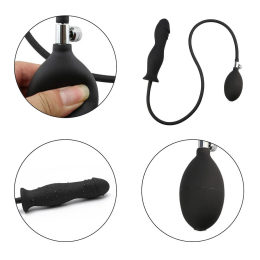 Надувна анальна пробка із грушею «Erospace Wild Play C6», 224 мл