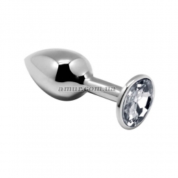 Металлическая анальная пробка с кристаллом Alive Mini Metal Butt Plug White S