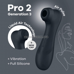 Вакуумный клиторальный стимулятор Satisfyer Pro 2 Generation 3 with Liquid Air Dark Grey