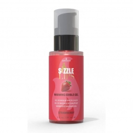 Согревающий массажный гель Sensuva Sizzle Lips Strawberry, 59 мл, без сахара, съедобный