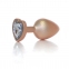 Анальна пробка «Jewellery Pearl Gold», M, з прозорим кристалом у формі серця